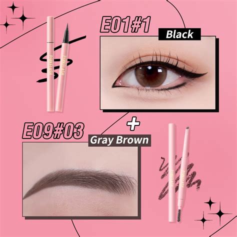 Pinkflash Pcs Eye Makeup Set Waterproof Eyeliner Black Eyebrow Pencil