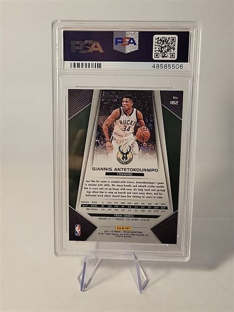 Panini Prizm Base Giannis Antetokounmpo Psa Bucks