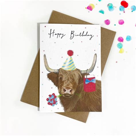 Highland Cow Card Highland Cow Birthday Card Highland Cow Etsy Australia