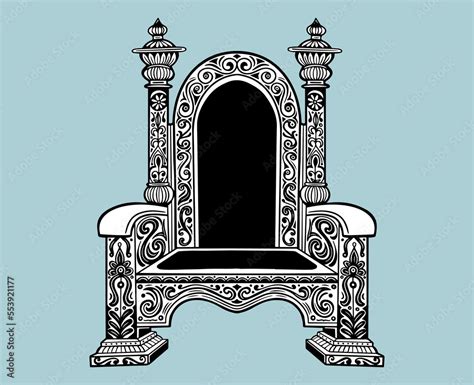 Royal Luxurious Throne Chair Sketch Hand Drawn Vector Illustration Isolated Stock Vector Adobe