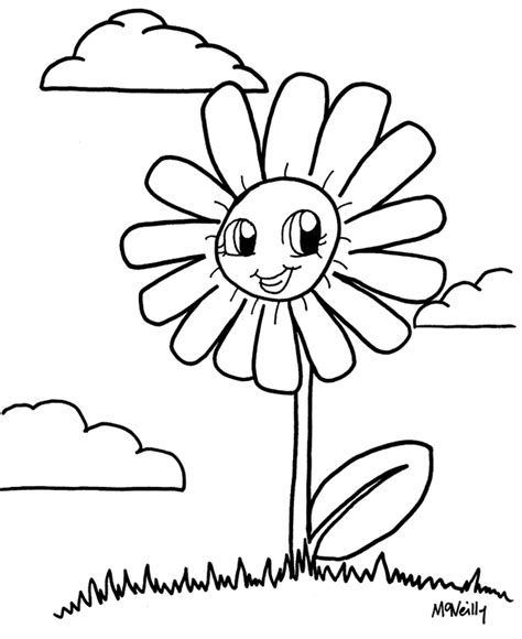 Coloring Flowers For Kids - Coloring Home