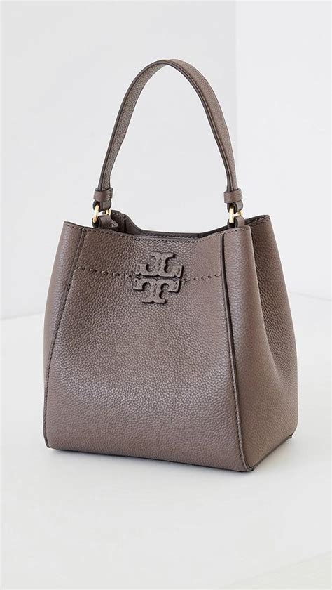 Tory Burch Mcgraw Small Bucket Bag In Brown Lyst