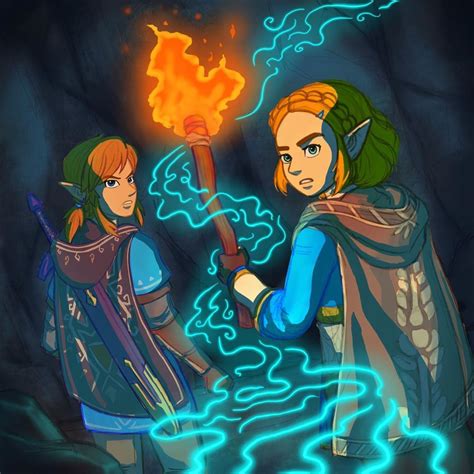 Legend Of Zelda Breath Of The Wild Sequel Art Link And Princess Zelda Botw 2