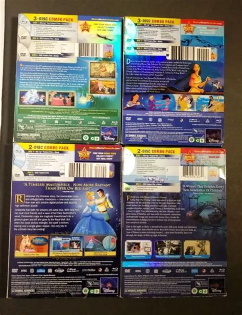 Lot Of 4 Classic Disney Blu Ray Anddvds Pocahontas Cinderella Tramp Rescuers 58 03 Picclick Ca