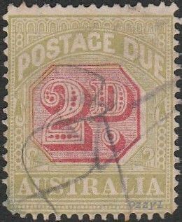 Australia J D Green Carmine Postage Due Used Vg Nh