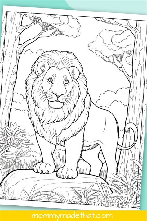 Realistic Lion Coloring Pages