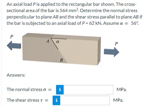 Solved An Axial Load P Is Applied To The Rectangular Bar Chegg