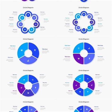 蓝色圆形结构图并列关系信息图表ppt元素素材infographic Blue Ppt元素 【ovo图库】