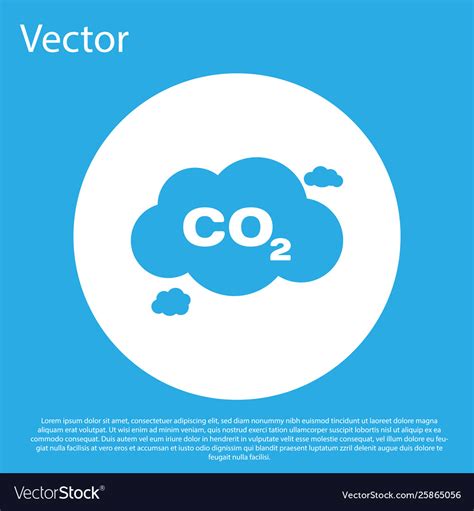 Blue Co2 Emissions In Cloud Icon Isolated On Vector Image