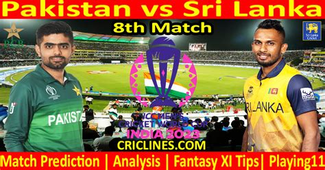 Today Match Prediction-PAK vs SL-ODI Cricket World Cup 2023-8th Match ...