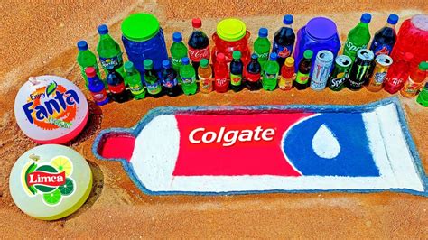 Experiment How To Make Toothpaste Logo With Orbeez Coca Cola Fanta