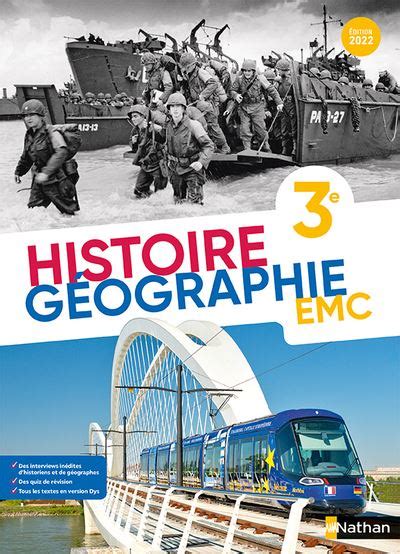 Histoire Géographie Emc 3e 2022 élève Broché Anne Marie Hazard