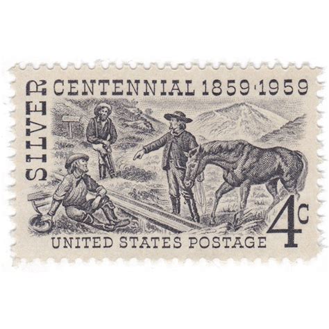 1959 4c Silver Centennial Unused Vintage Postage Stamp Etsy