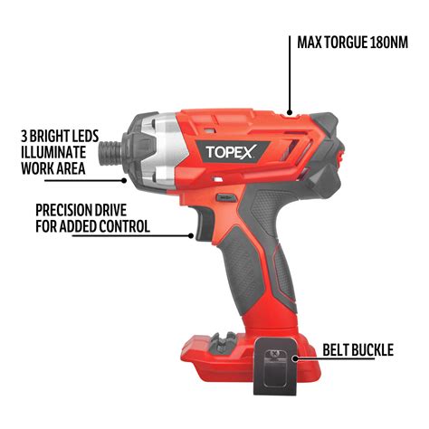 Topex 20v Brushless Cordless Impact Driver W Battery And Charger