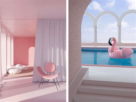 Two Photos Side By Side One With A Pink Chair And The Other With A