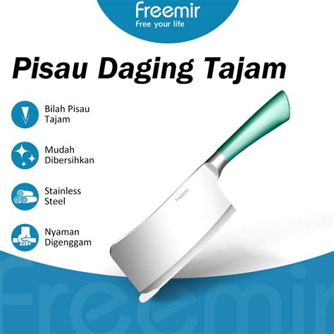 Jual Muraaaahh Freemir Set Pisau Dapur Stainless Steel Multifungsi