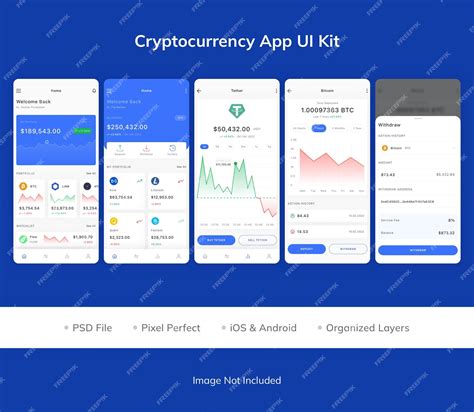 Premium PSD | Cryptocurrency app ui kit