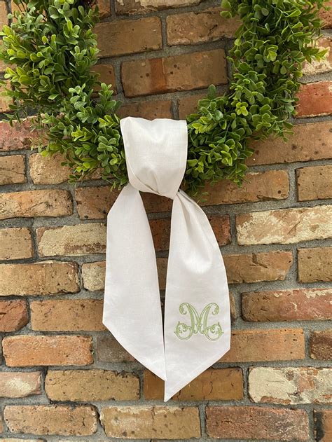 Monogram Wreath Sash Fall Christmas Front Door Decor Etsy