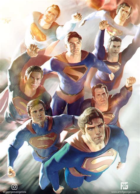 Fan Art Supermen Of The Live Action Multiverse By George Evangelista