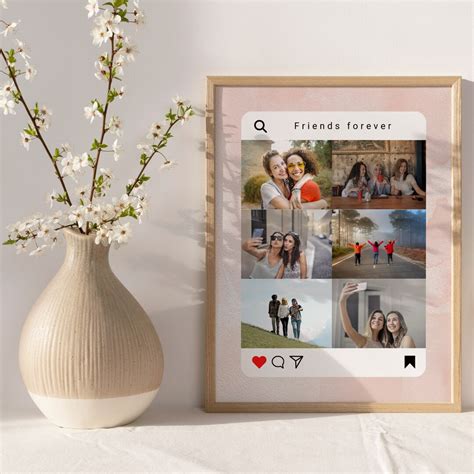 Best Friend Photo Collage Canva Template Bff Photo Gift Instagram Post