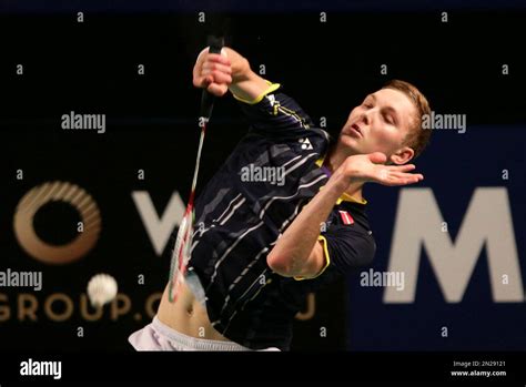 Viktor Axelsen Of Denmark Returns A Shot During His Men S Singles