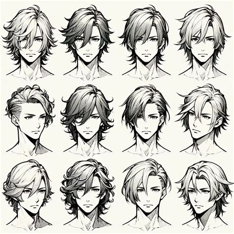 референс причёски аниме волосы парни In 2024 How To Draw Hair Manga Hair Drawing Male Hair