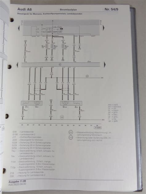 Werkstatthandbuch Stromlaufpläne Schaltpläne Elektrik Audi A6 C5 Typ 4B