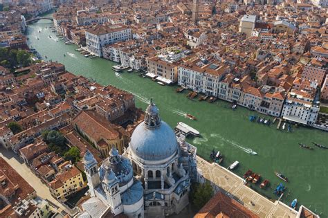 Italien Venetien Venedig Luftaufnahme Des Canal Grande Und Der