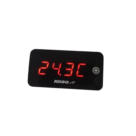 Koso Super Slim Digital Voltmeter Thermometer With Red Backlight