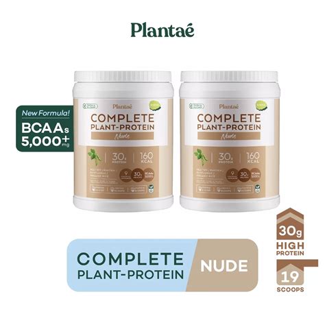 Plantae Complete Plant Protein 800g Nude Unflavored Plant Protein 2 Jars High Protein