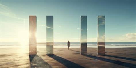 premium ai image cinematic minimalist ocean  sky design negative space