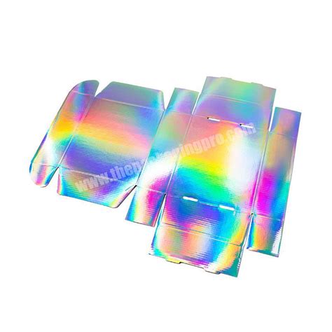 Custom Logo Small Sustainable Holographic Carton Corrugated Cardboard Mailing T Box Folding