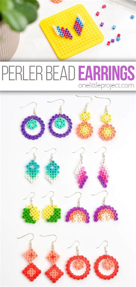 Photo of different styles of Perler bead earrings Diy Earrings Making ...