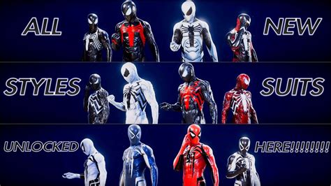 All New Symbiote Suits And Styles Unlocked Showcase Update 4 510 000 Spiderman 2 1440p Youtube