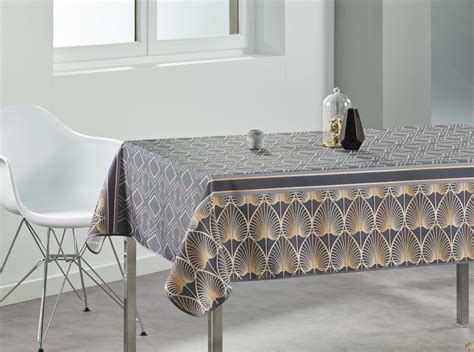 Nappe rectangulaire anti tâche Blanche fleurie MyCazza