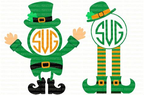 Leprechaun Hat St Patrick Monogram Frames Svg Clover St Patricks Day