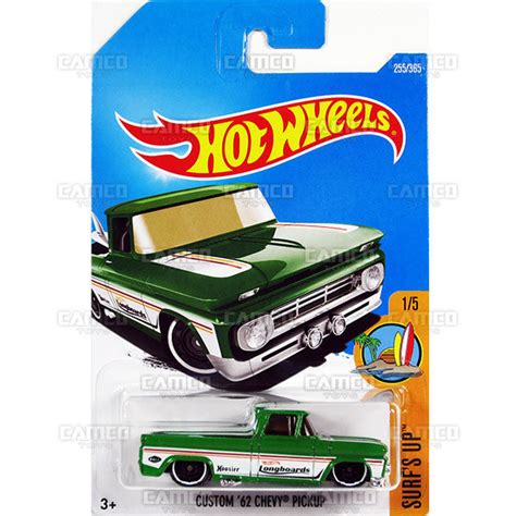 Custom 62 Chevy Pickup 255 Green 2017 Hot Wheels Basic L Case Assortment Camco Toys