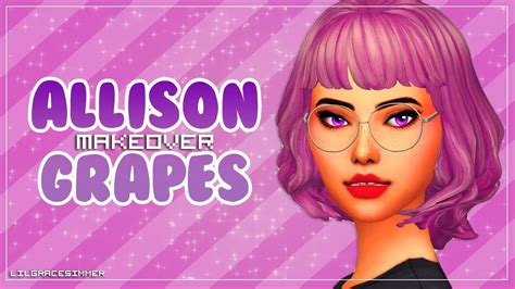 The Sims 4 Very Berry Challenge Allison Grapes Makeover 🍇 Youtube