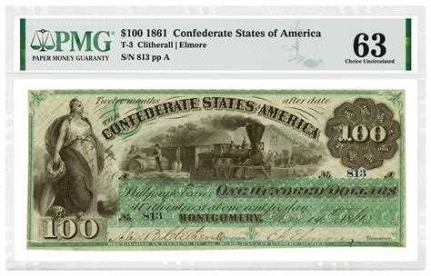 PMG Certified Rare Confederate Banknotes Among Highlights In Heritage