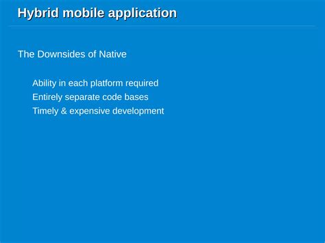 Hybrid Mobile Application With Ionic Framework PPT