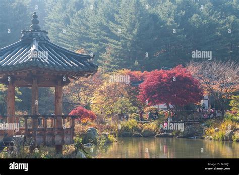 A pavilion sits on a lakeshore in Gapyeong, South Korea Stock Photo: 62123881 - Alamy