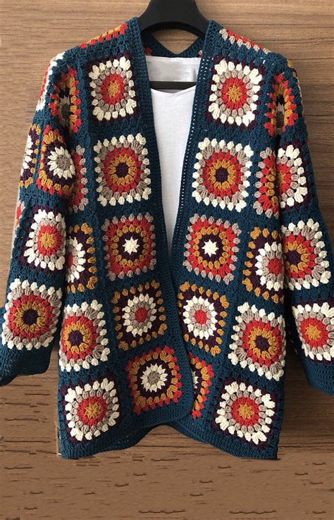 Granny Square Cardigan Crochet Cardigan Jumper Handmade Cardigan