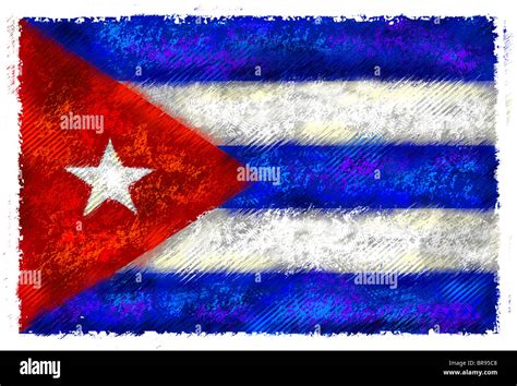 Dibujo de la bandera de Cuba Fotografía de stock - Alamy