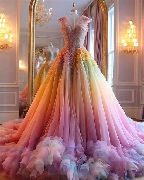 18 Colorful Rainbow Wedding Dresses For 2024 Deer Pearl Flowers