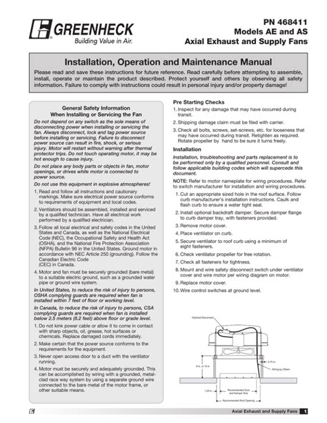 Installation Operation And Maintenance Manual