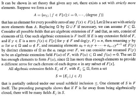 abstract algebra proof   field    algebraic closure