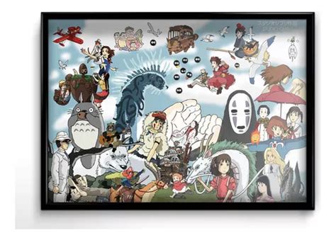 Quadro Decorativo Studio Ghibli Personajes X Cm Parcelamento Sem Juros