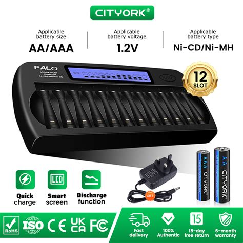 Cityork Slots Lcd Smart Aa Aaa Battery Charger For V Aa Aaa I Mh