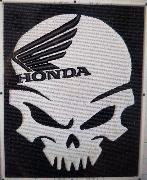 Custom Embroidered Honda Punisher Skull Patch Etsy