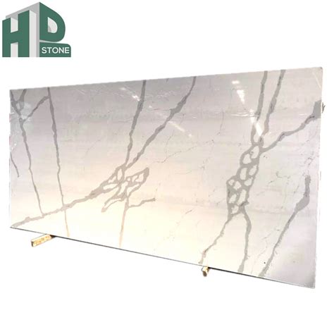 Popular Polished Calacatta White Quartz Stone Slab For Floor Wall Tile